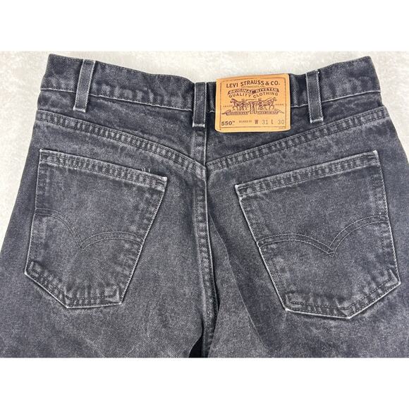 Levi's 550 Jeans Mens 31x30 Black Orange Tab Vintage 90s Made in USA Relaxed Fit - Picture 7 of 8